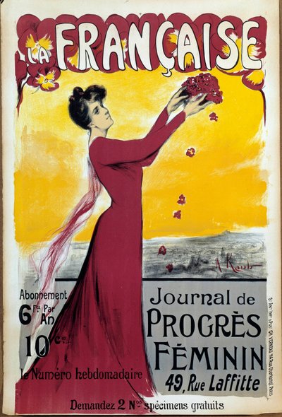 Cartel de "La francaise", revista de progreso de la mujer. Llamada a la suscripción. Ilustración de Alice Kub-Casalonga (1875-1948) 1927 París, Museo de las Dos Guerras Mundiales. Derechos reservados. de Alice Kaub Casalonga