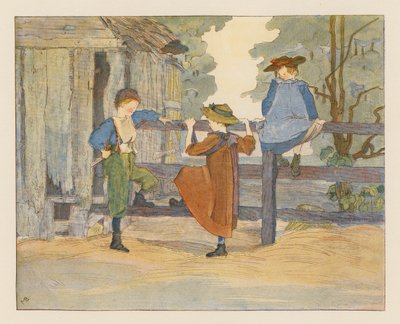 Niños y niñas (litografía en color) de Alice Maud Beddington