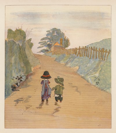 Gipsy Children (litografía en color) de Alice Maud Beddington