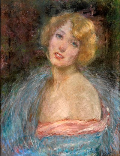 Chica rubia con boa de Alice Pike Barney