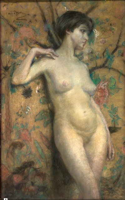 Desnudo contra la pantalla de Alice Pike Barney
