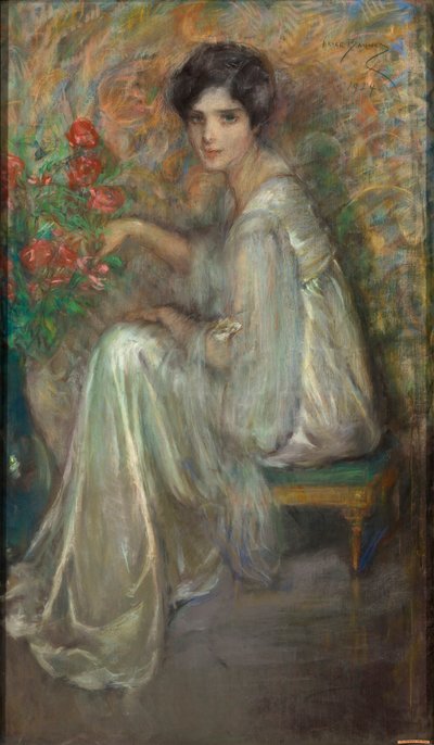 Mujer joven con rosas de Alice Pike Barney
