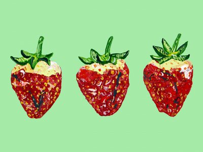 Fresas de un rojo intenso de Alice Straker