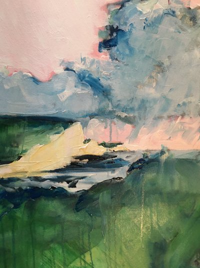 Paisaje espectacular con un cielo rosado de Alice White