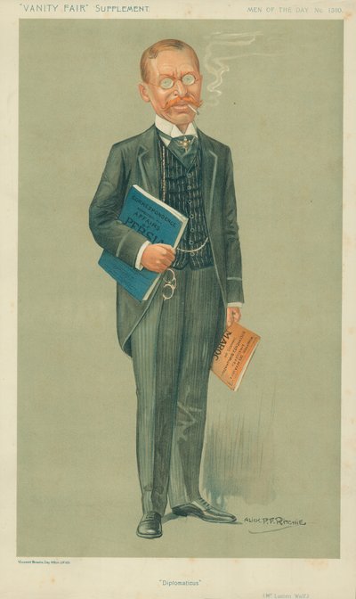 Sr. Lucien Wolf, Diplomaticus, 20 de diciembre de 1911, caricatura de Vanity Fair de Alick P. F. Ritchie
