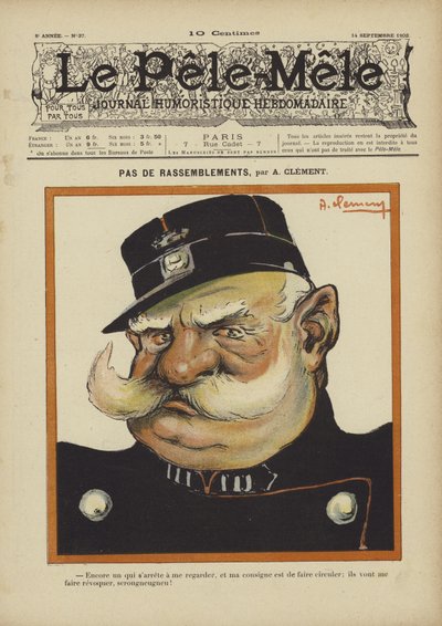 No hay reuniones. Ilustración para Le Pele-Mele, 1902 de Aline Clement