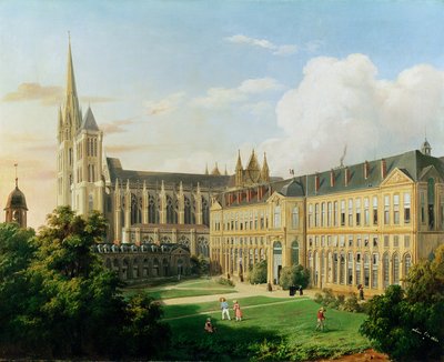 La Iglesia Abacial de Saint-Denis y la Escuela de la Legión de Honor en 1840 de Aline Clement
