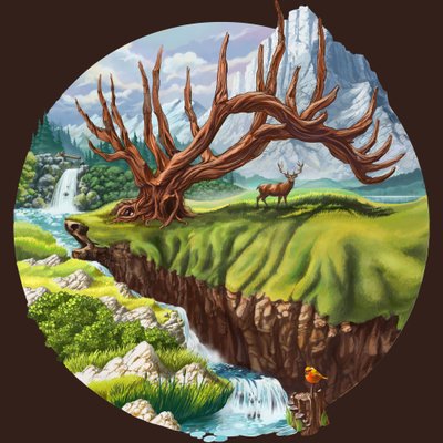 Paisaje sereno con un árbol retorcido de Alirıza ÇAKIR