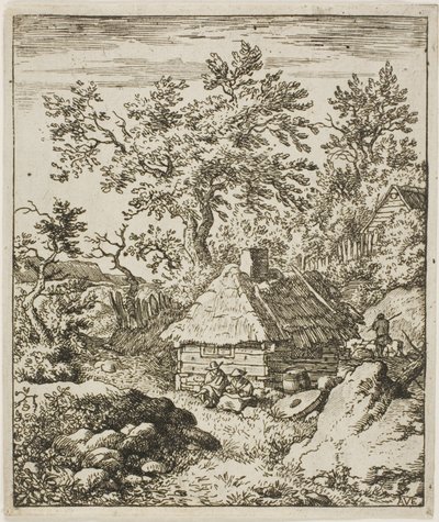 Paisaje con una piedra de molino de Allaert van Everdingen