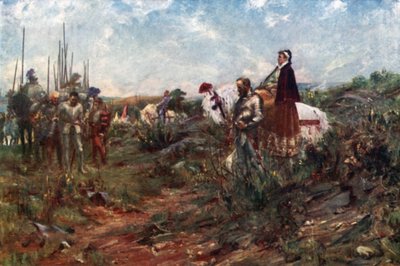 Queen Mary en Carberry Hill (litografía en color) de Allan (after) Stewart