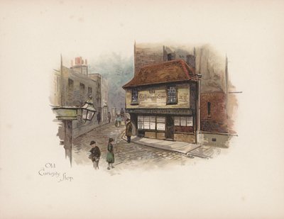 Londres familiar: Old Curiosity Shop (litografía en color) de Allan F. Barraud