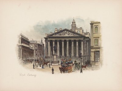 Londres familiar: Royal Exchange (litografía en color) de Allan F. Barraud