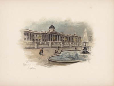 Londres familiar: The National Gallery (litografía en color) de Allan F. Barraud