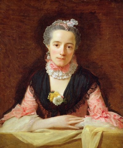 Una mujer desconocida con un vestido rosa de Allan Ramsay