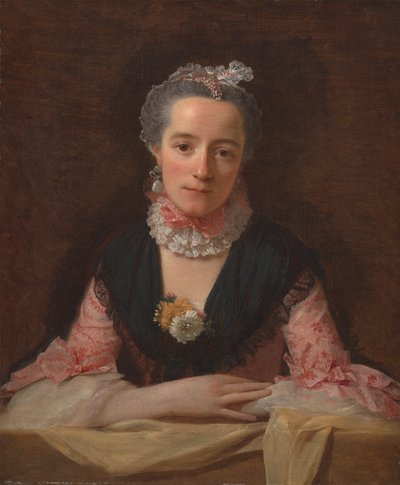 Dama con vestido de seda rosa de Allan Ramsay