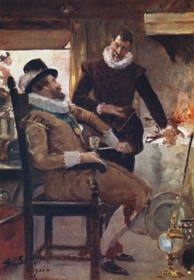 El costoso incendio de King James y George Heriot (litografía en color) de Allan Stewart