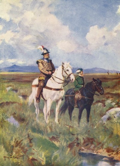Kinmont Willie (litografía en color) de Allan Stewart