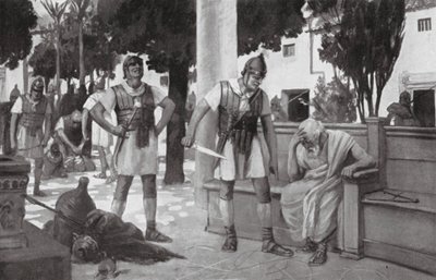 La muerte de Arquímedes (litografía) de Allan Stewart