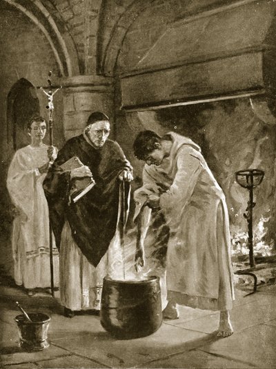 Trial by the Ordeal of Boiling Water, ilustración de 