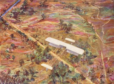 WW1: Un reconocimiento aéreo (litografía en color) de Allan Stewart
