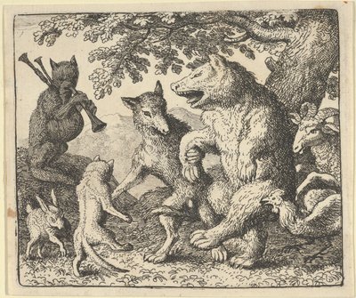 Una fiesta en honor del oso y el lobo de Allart van Everdingen