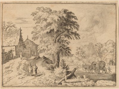Carro con dos caballos de tiro de Allart van Everdingen