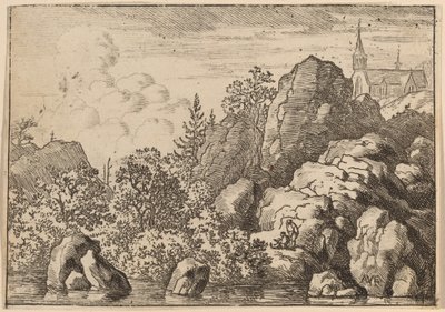 Iglesia en una colina, probablemente c. 1645-1656 de Allart van Everdingen