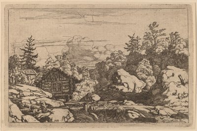 Cabañas en el banco, probablemente c. 1645-1656 de Allart van Everdingen