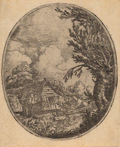 Hamlet entre los árboles, probablemente c. 1645-1656 de Allart van Everdingen