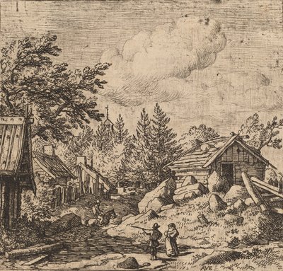 Hamlet en terreno montañoso, probablemente c. 1645-1656 de Allart van Everdingen