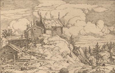 Hamlet en una colina, probablemente c. 1645-1656 de Allart van Everdingen