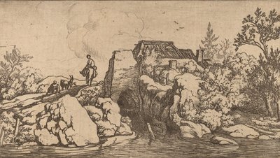 Jinete en un puente de piedra, probablemente c. 1645-1656 de Allart van Everdingen