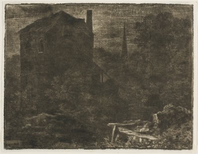 Paisaje en el estilo oscuro de Allart van Everdingen