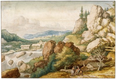 Paisaje con tres jinetes, siglo XVII de Allart van Everdingen