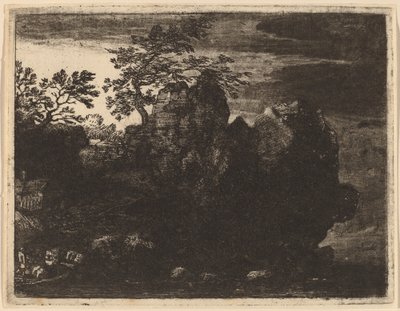 Gran roca en el río de Allart van Everdingen