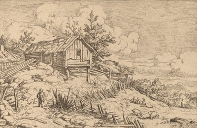 Hombre cerca de la entrada de un seto ruinoso, probablemente c. 1645-1656 de Allart van Everdingen