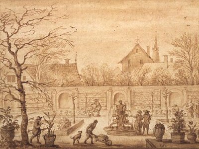 Vista de un jardín holandés, c.1650-60 de Allart van Everdingen
