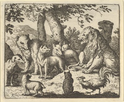 Renard se exonera de sus crímenes ante el león, 1650-75 de Allart van Everdingen