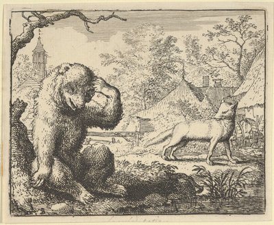 Renard se burla del oso, 1650-75 de Allart van Everdingen