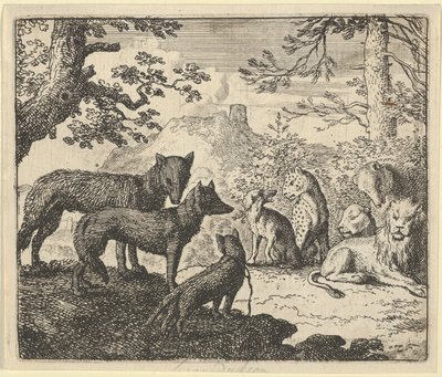 Los padres de Renard piden retirarse de la corte, de "Renard el Zorro" de Hendrick van Alcmar de Allart van Everdingen