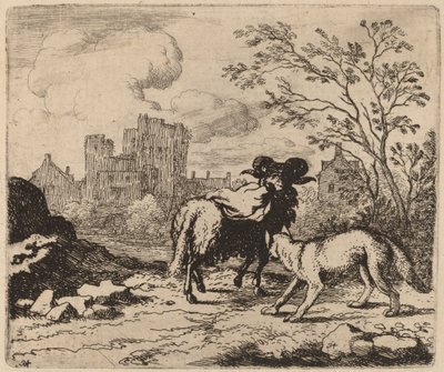 Reynard pide al carnero que entregue un documento, probablemente c. 1645-1656 de Allart van Everdingen