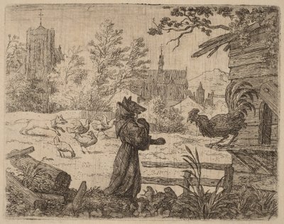 Reynard disfrazado de monje de Allart van Everdingen