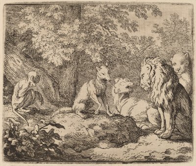 Reynard Cuenta una Historia de Tesoro Escondido, probablemente c. 1645-1656 de Allart van Everdingen