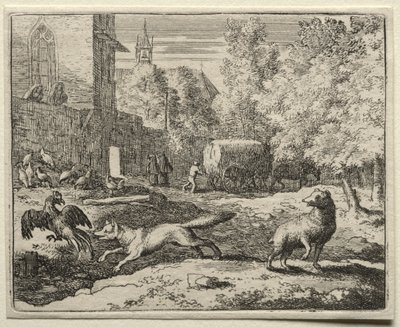 Reynard the Fox:  Reynard Chasing Hens de Allart van Everdingen