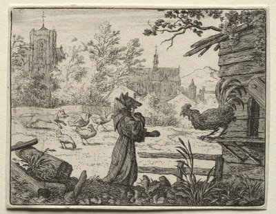 Reynard el Zorro: Reynard disfrazado de monje de Allart van Everdingen