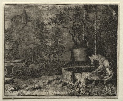 Reynard the Fox:  Reynard Tricks the Wife of the Wolf de Allart van Everdingen