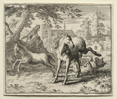 Reynard el Zorro: Reynard engaña al lobo de Allart van Everdingen
