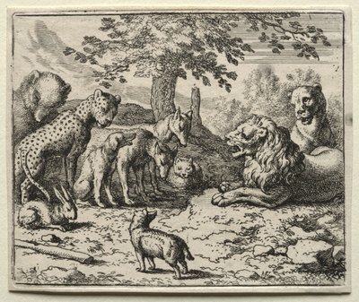 Reynard el Zorro: El Consejo de los Leones de Allart van Everdingen