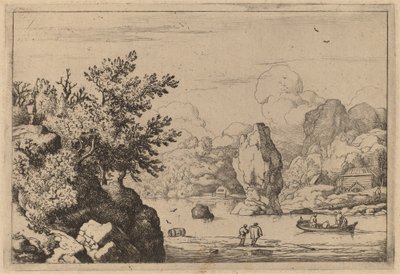 Roca en el medio de un río, probablemente c. 1645-1656 de Allart van Everdingen