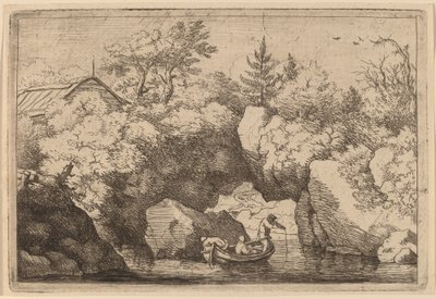 Bote bajo una roca hendida, probablemente c. 1645-1656 de Allart van Everdingen